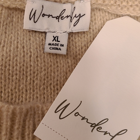 NWT Wonderly size XL tan sweater - Picture 6 of 7